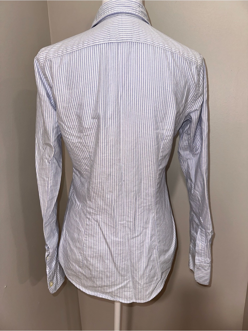 Ralph Lauren Womens Blue White Striped Button Down Shirt Size 2 - Picture 7 of 11